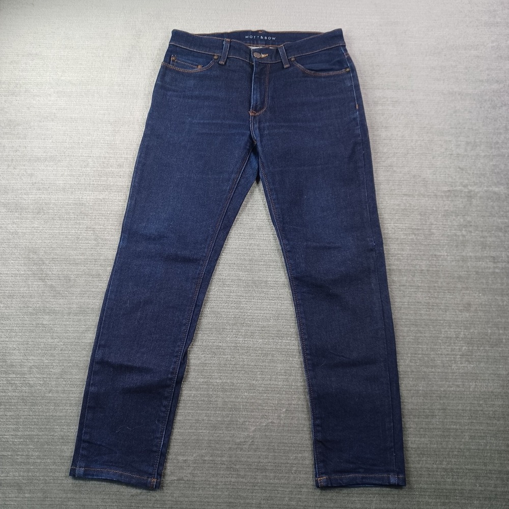 Mott & Bow Jeans Mens 30x27 Blue‎ Skinny Stretch Casual Tapered Leg Lightweight